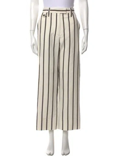 Pre-owned Brunello Cucinelli Striped Wide Leg Pants W/ Tags In White