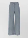 Brunello Cucinelli Striped Wide Leg Trousers With Multiple Pockets