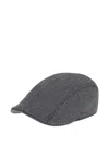 Brunello Cucinelli Striped Wool Hat In Gray