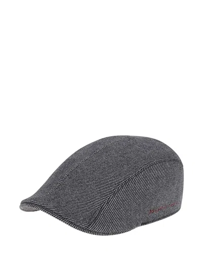 BRUNELLO CUCINELLI STRIPED WOOL HAT