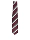 Brunello Cucinelli Striped Wool Tie In Brown