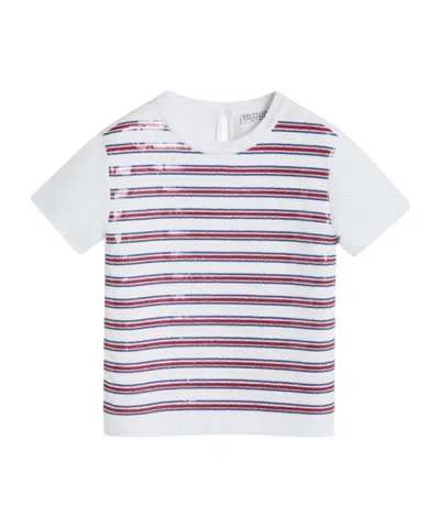 Brunello Cucinelli Stripe-design Jersey T-shirt In Multi
