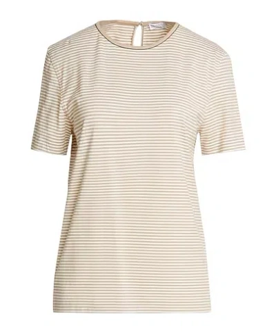 Brunello Cucinelli Stripedprint Shortsleeve Tshirt In Neutral