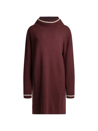 Brunello Cucinelli Striped-trim Mini Dress In Brown