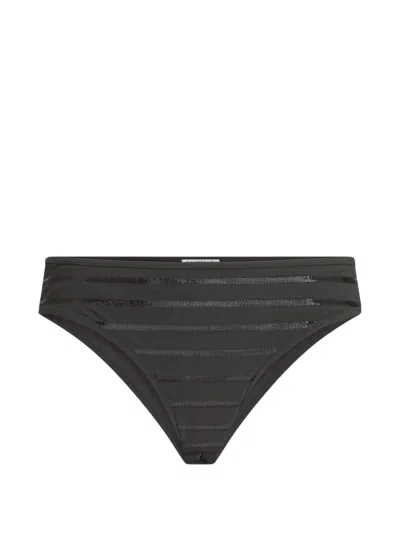 Brunello Cucinelli Dazzling Stripes Bikini Bottoms In Gray