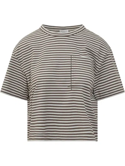 BRUNELLO CUCINELLI STRIPPED T-SHIRT