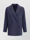 Brunello Cucinelli Structured Caban Jacket With Notched Lapels In Blue
