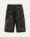 Brunello Cucinelli Structured Canvas Herbarium Sequined Shorts