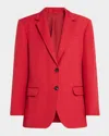 Brunello Cucinelli Structured Canvas Single-breasted Blazer In C7901 Red
