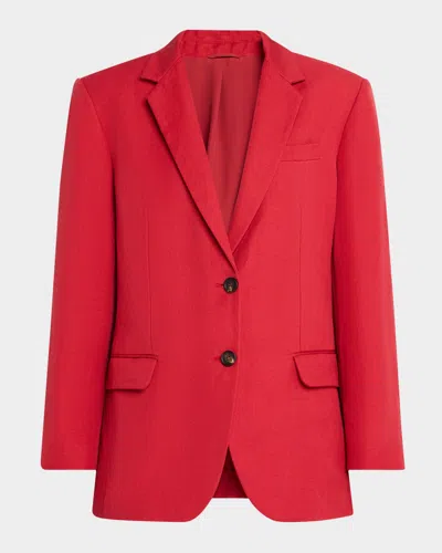 Brunello Cucinelli Structured Canvas Single-breasted Blazer In C7901 Red