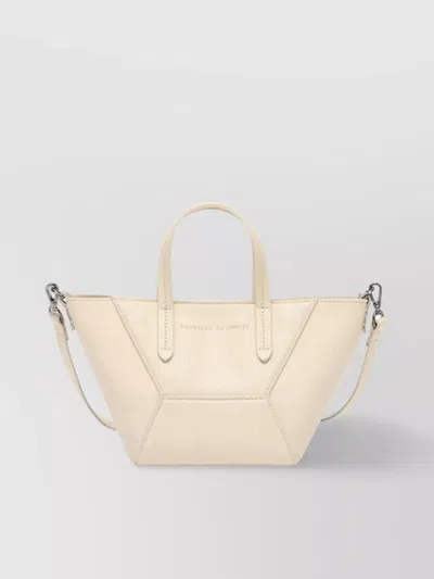 BRUNELLO CUCINELLI STRUCTURED SHAPE LEATHER TOTE BAG