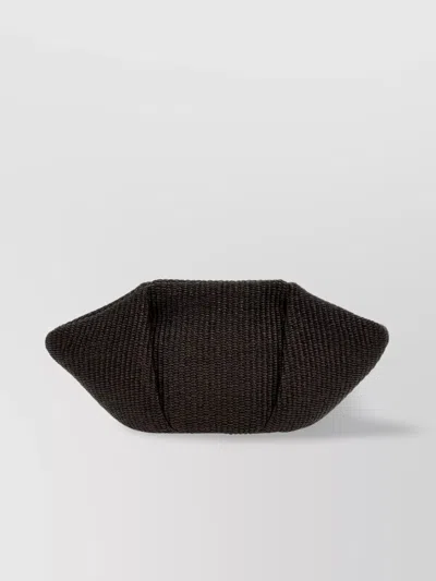 BRUNELLO CUCINELLI STRUCTURED TOP HANDLE WOVEN CLUTCH BAG