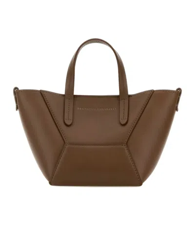 Brunello Cucinelli Structured Tote Bag In Brown