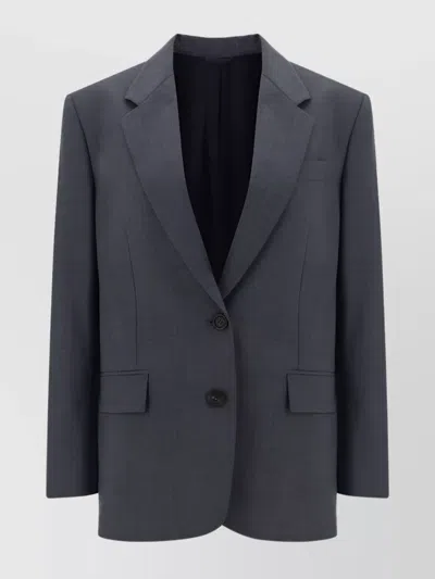 Brunello Cucinelli Structured Wool Blazer Jacket With Back Vent