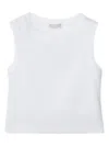 Brunello Cucinelli Stud-embellished Sleeveless Cropped Top In White