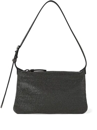 Brunello Cucinelli Studded Shoulder Bag In Black