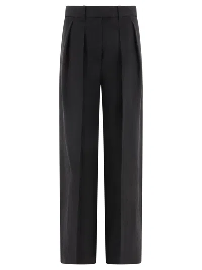 Brunello Cucinelli Stylish Black Wide Tailored Trousers For Women