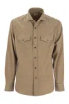 Brunello Cucinelli Men's Easy Fit Corduroy Shirt In Camel