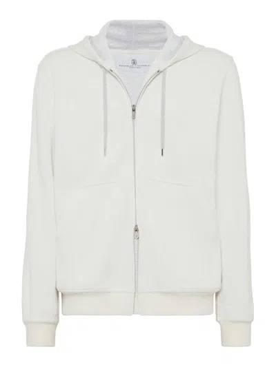 BRUNELLO CUCINELLI HOODED SWEATSHIRT WITH ZIPPER