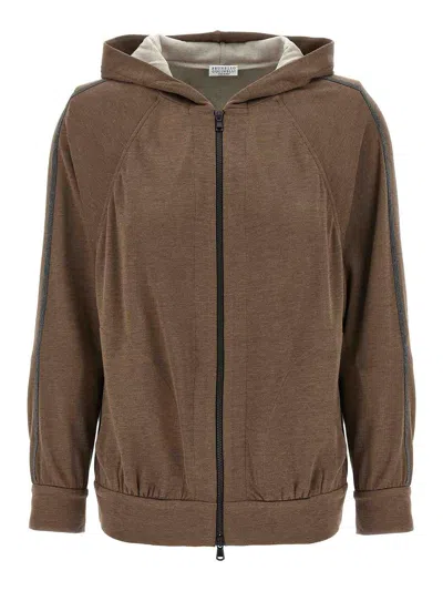 Brunello Cucinelli Hoodie In Brown