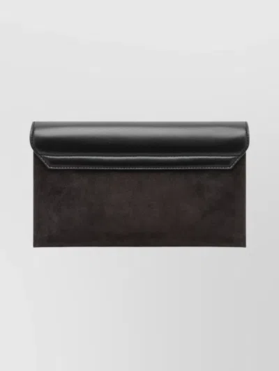 Brunello Cucinelli Suede And Leather Cross-body Bag In Black