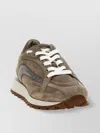 Brunello Cucinelli 'suede And Rubber Sneakers With Contrast Stitching'