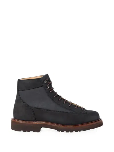 Brunello Cucinelli Suede And Techno Fabric Urban Outdoor Boots In Black