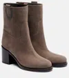 Brunello Cucinelli Suede Ankle Boots In Brown