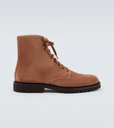 Brunello Cucinelli Suede Ankle Boots In Brown