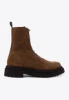 Brunello Cucinelli Suede Ankle Boots In Brown