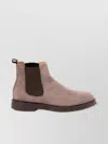 Brunello Cucinelli Suede Ankle Boots Elastic Panels In Neutral