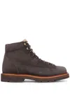 Brunello Cucinelli Suede And Corduroy Lace-up Boots In Grau
