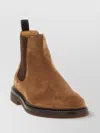 Brunello Cucinelli Suede Ankle Boots With Round Toe And Stacked Heel