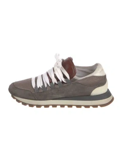 Pre-owned Brunello Cucinelli Suede Athletic Sneakers In Brown