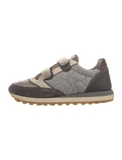 Pre-owned Brunello Cucinelli Suede Athletic Sneakers In Gray