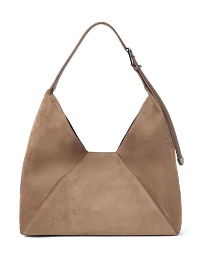 Brunello Cucinelli Suede Bag In Brown