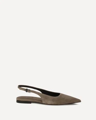 Brunello Cucinelli Suede Ballerinas In Brown