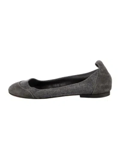 Pre-owned Brunello Cucinelli Suede Ballet Flats In Black