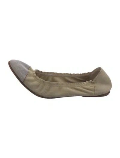 Pre-owned Brunello Cucinelli Suede Ballet Flats In Neutral