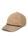 Brunello Cucinelli Monili-band Suede Baseball Cap In Beige