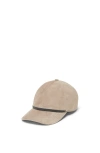 Brunello Cucinelli Suede Cap In Light Grey