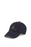 Brunello Cucinelli Logo Fabric Baseball Cap In Navy Blue
