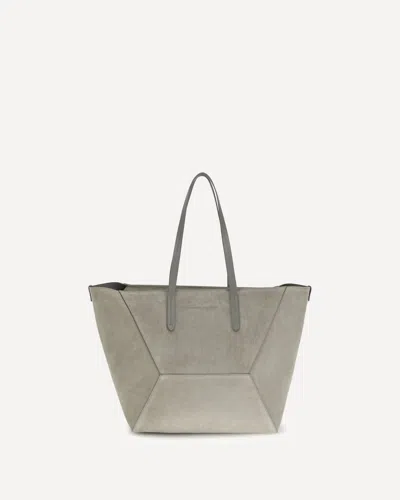 Brunello Cucinelli Suede Bc Tote Bag In Gray