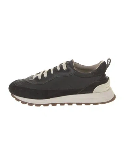 Pre-owned Brunello Cucinelli Suede Beaded Accents Sneakers In Black