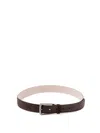 Brunello Cucinelli Leather Belt With Adjustable Length And Metal Buckle In Brown