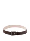 Brunello Cucinelli Leather Belt With Adjustable Length And Metal Buckle In Brown