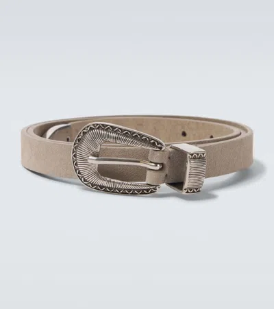 Brunello Cucinelli Suede Belt In Brown