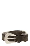 Brunello Cucinelli Suede Belt In Brown