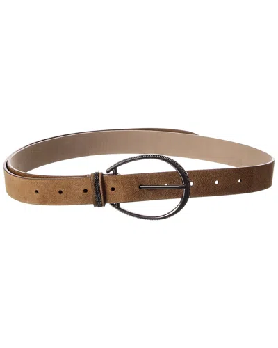 Brunello Cucinelli Suede Belt In Brown