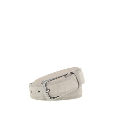 Brunello Cucinelli Suede Belt In Black